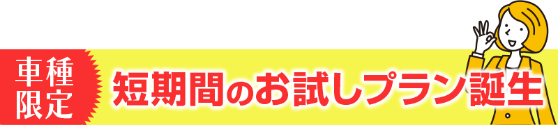 車種限定 短期のお試しプラン